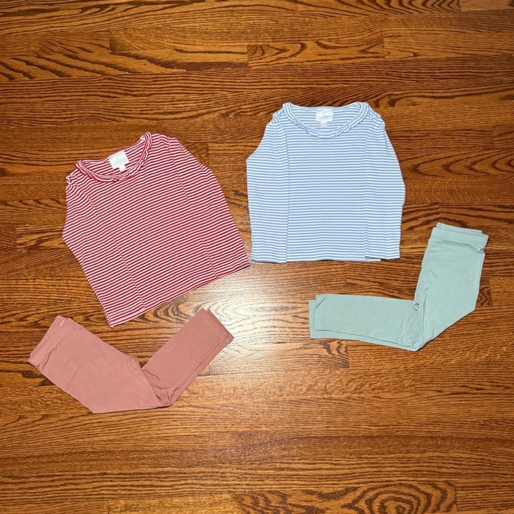 Little English striped long sleeve shirt bundle & babysprouts bamboo leggings